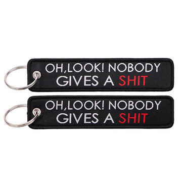 Oh, Look Nobody Gives A Sht Embroidered Keyring Keychain