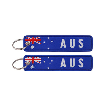 National Flag 'Australia' Embroidered Keyring Keychain