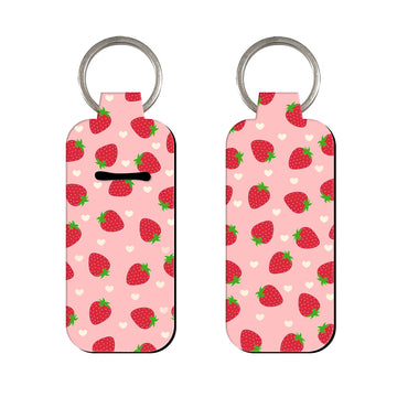 Fruit of Nature Strawberry Lipstick Holder Keychain