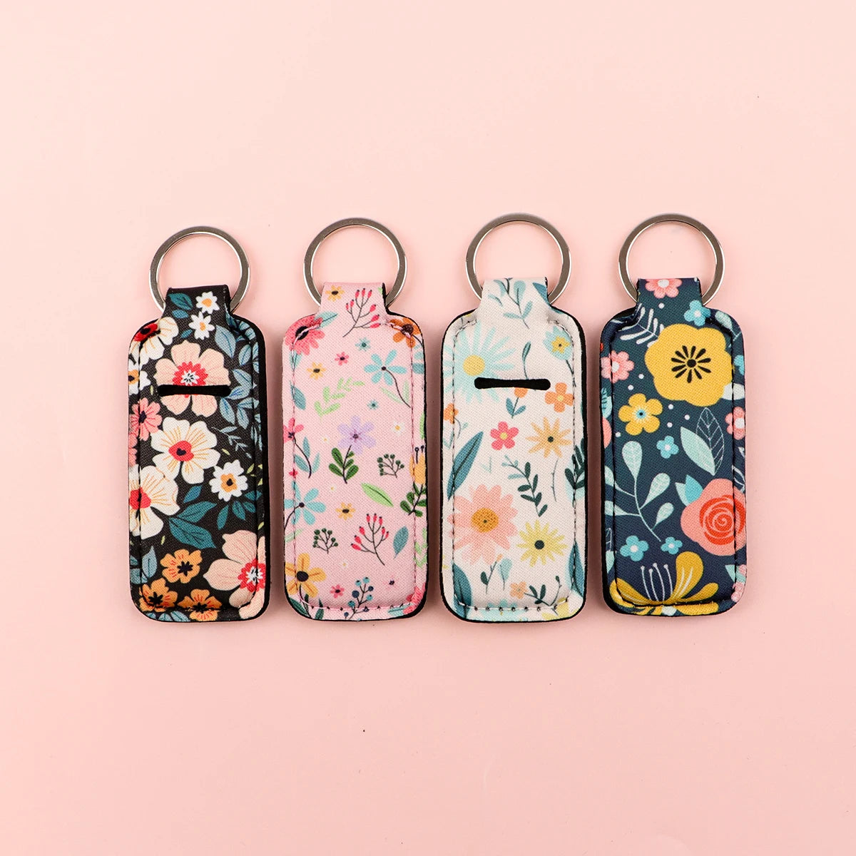 Pinky Heart Rainbow Lipstick Holder Keychain