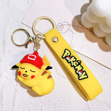 Pokemon 'Sleeping Pikachu' Keyring Rubber Keychain