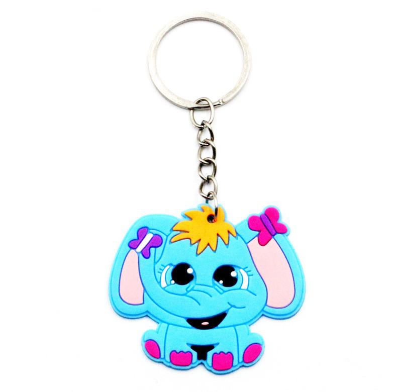Cartoons 'Cute Elephant' Keyring Silicone Keychain