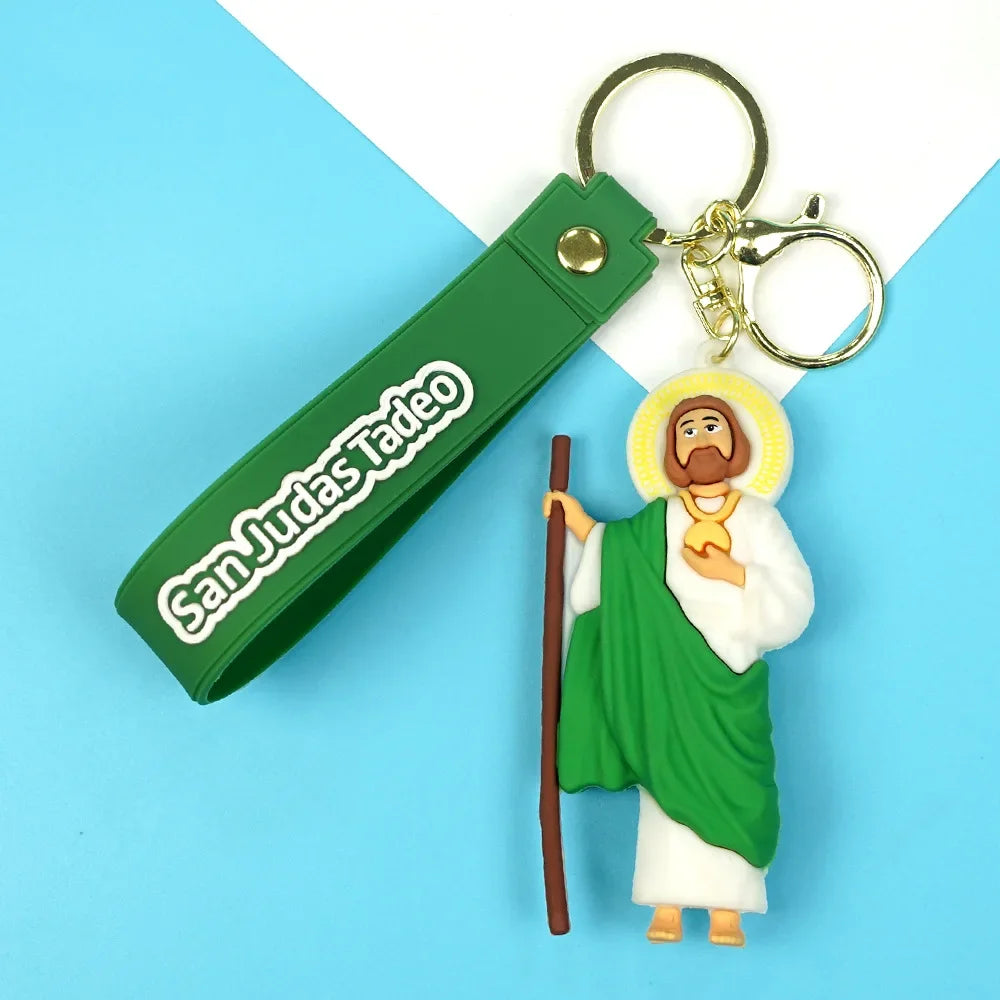 Saint 'San Judas Tadeo' Keyring Silicone Keychain