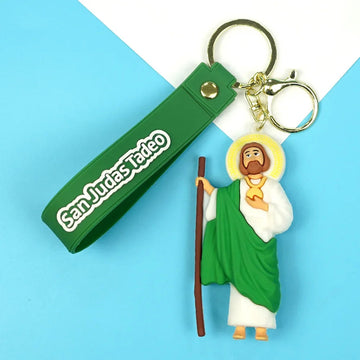 Saint 'San Judas Tadeo' Keyring Silicone Keychain