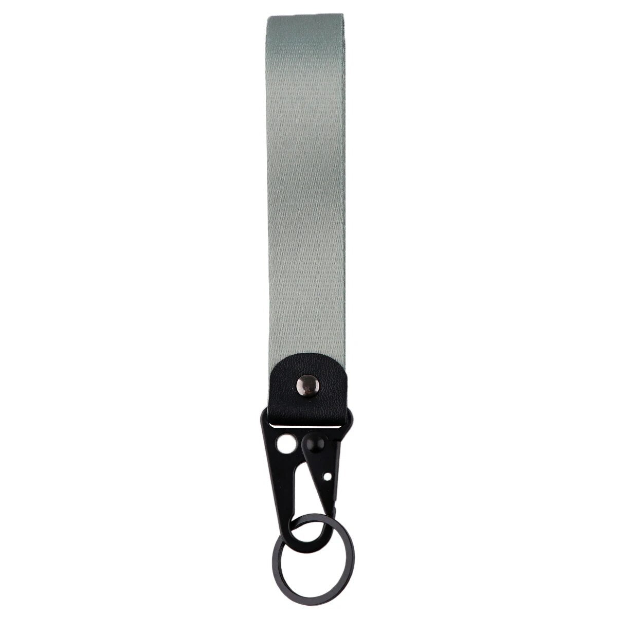 Gray Wrist Lanyard Keychain with Keyring Clip