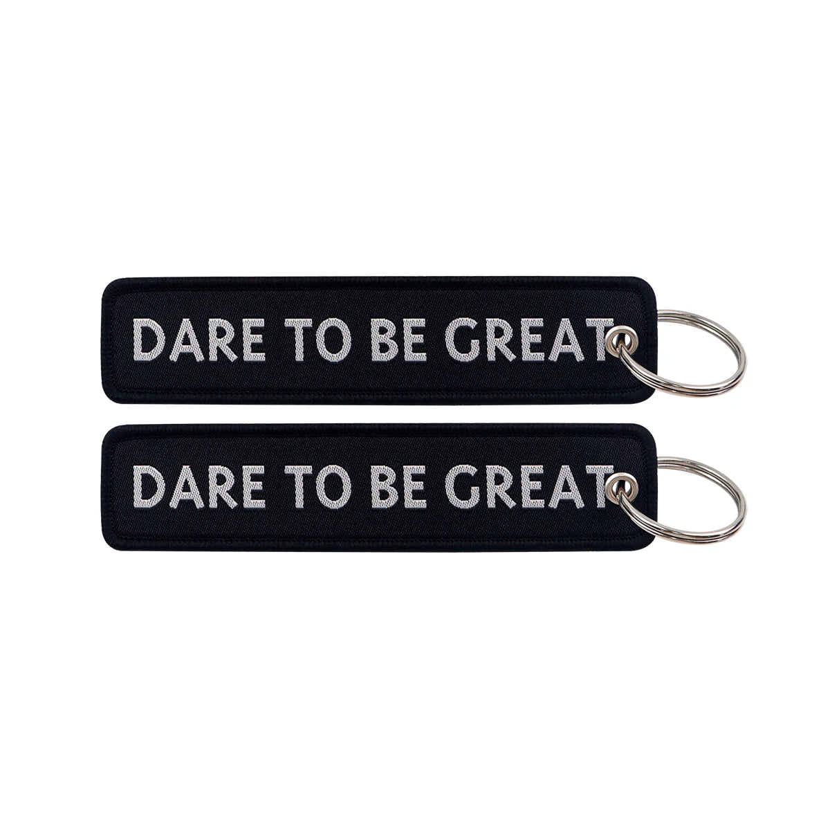 Dare to be Great Embroidered Keyring Keychain