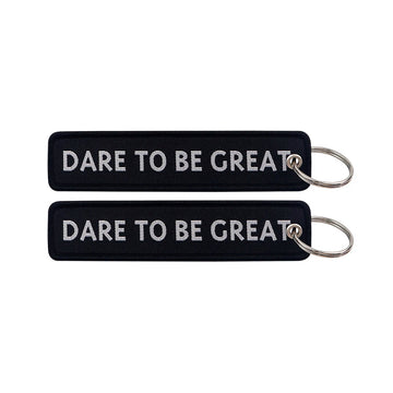 Dare to be Great Embroidered Keyring Keychain
