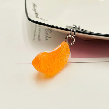 Fruit 'Sliced Tangerine' Keyring Resin Keychain