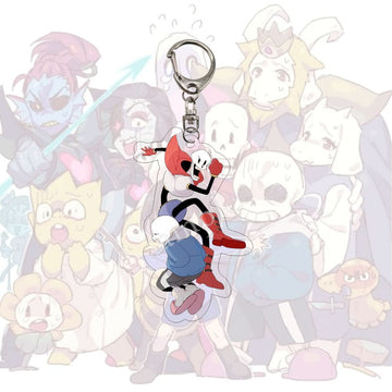 Undertale 'Undertale & Papyrus Sans' Keyring Acrylic Keychain