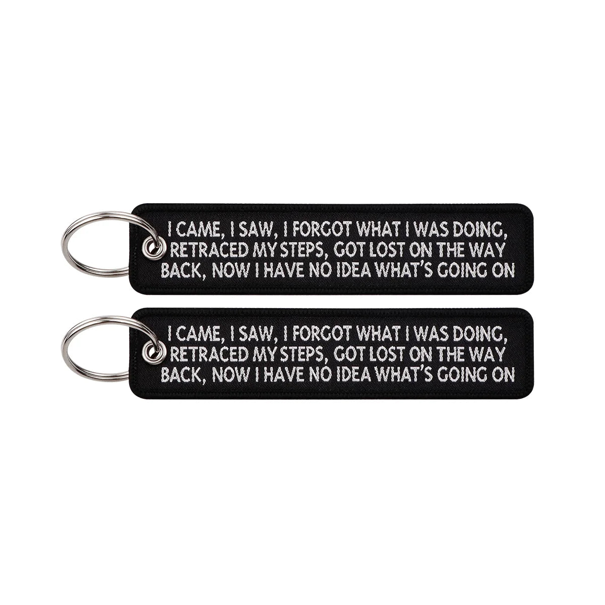 I Came I Saw I Forgot What I Was Doing Embroidered Keyring Keychain