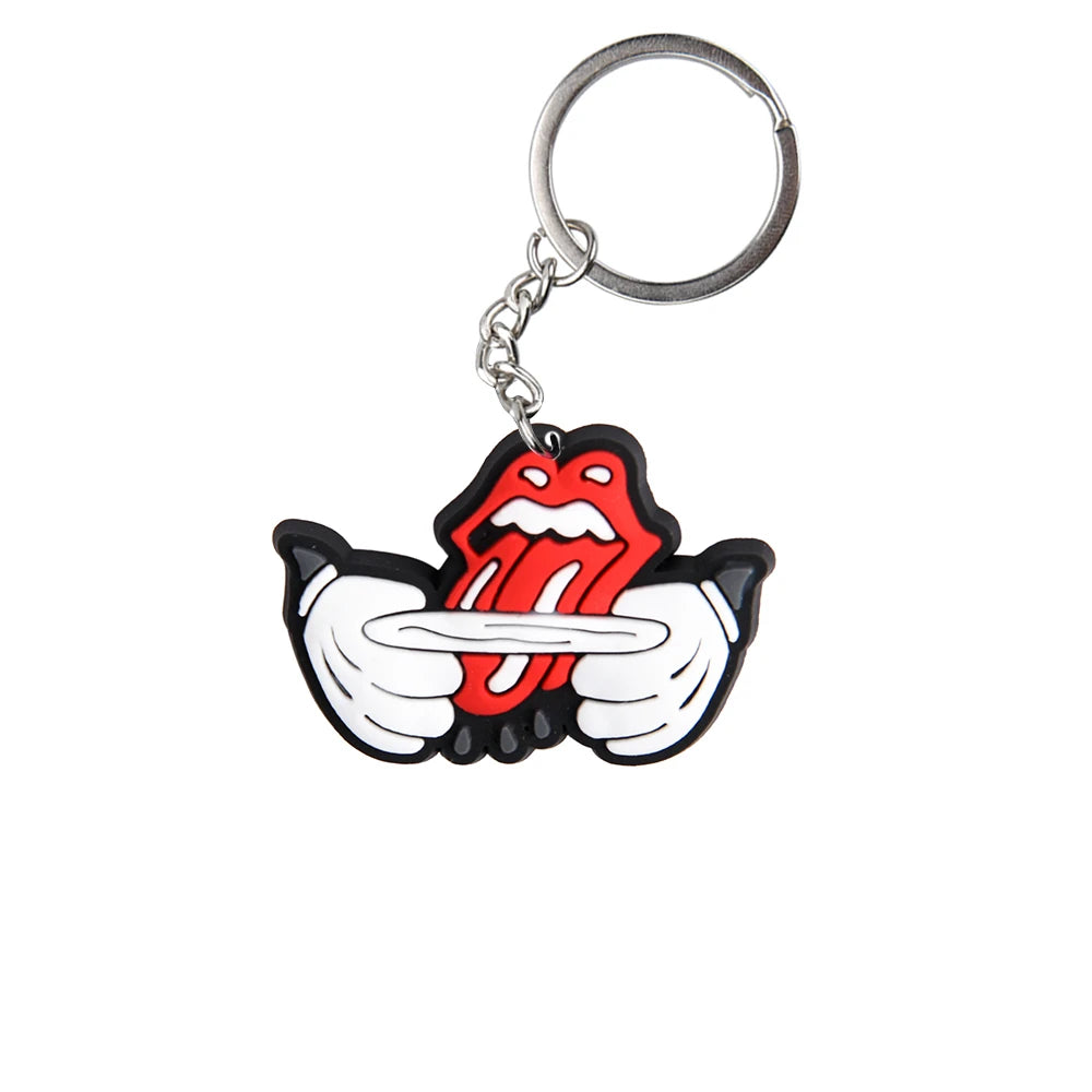 'The Rolling Stones Tounge' Keyring Rubber Keychain