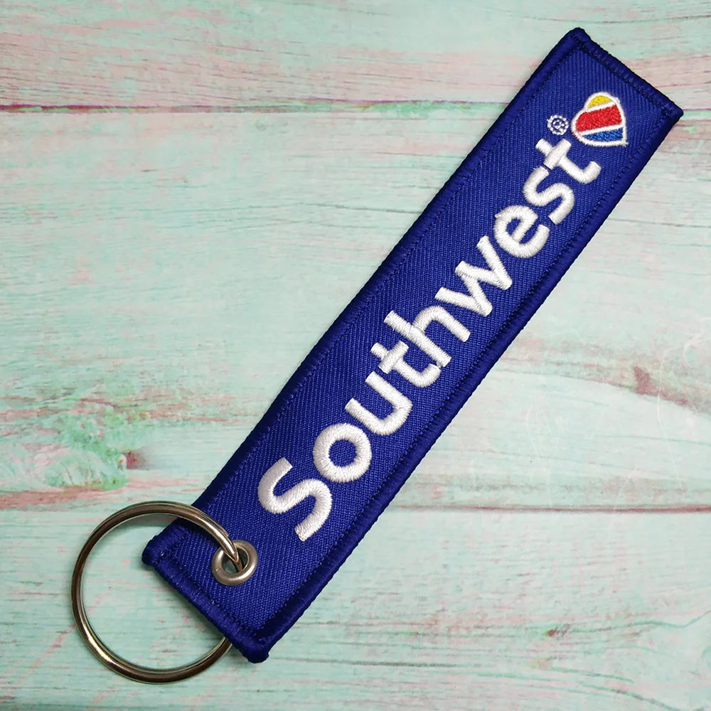 Airlines 'SOUTHWEST' Embroidered Keychain