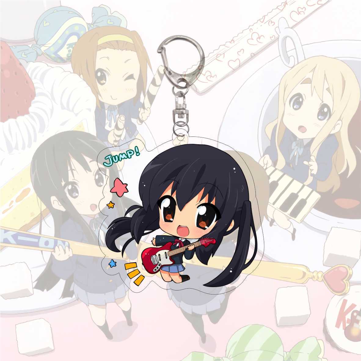 K-ON! 'Yui Hirasawa Playing Guitar' Keyring Acrylic Keychain