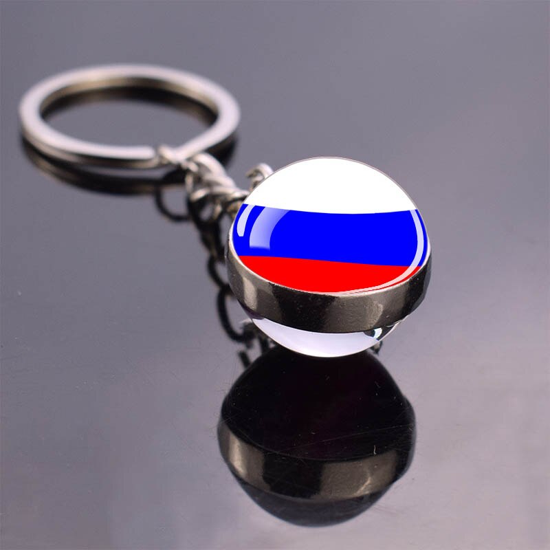 Europe Flag 'Russia' Keyring Metal Keychain