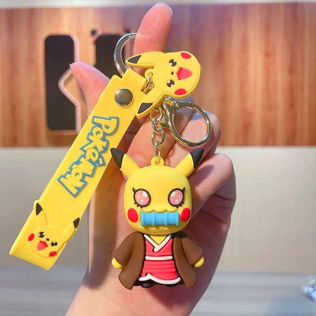 Pokemon 'Pikachu Nezuko Cosplay' Keyring PVC Keychain