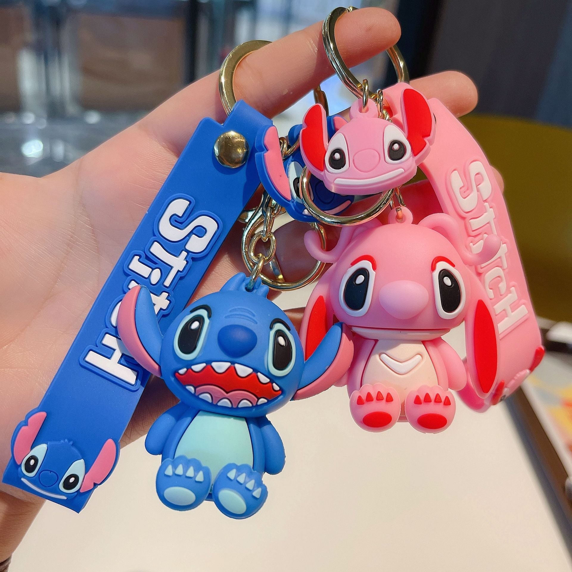 Lilo & Stitch 'Stitch | Angel' Keyring Silicone Keychain