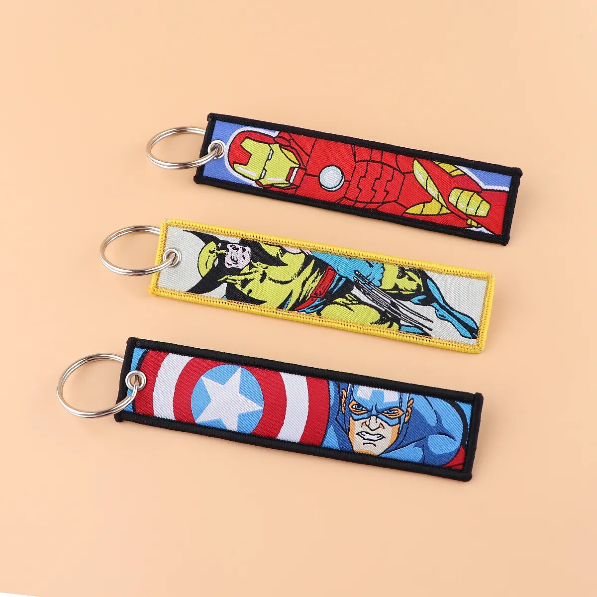 Captain America Embroidered Keychain