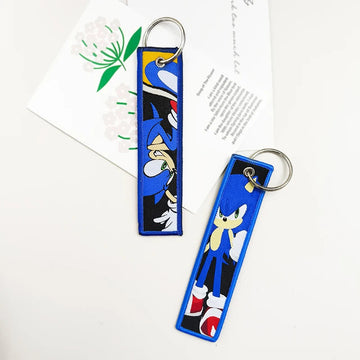 'Classic Sonic The Hedgehog' Embroidered Metal Keychain