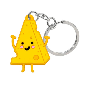 'Cute Happy Cheese' Keyring Rubber Keychain