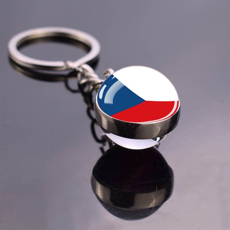 Europe Flag 'Czech Republic' Keyring Metal Keychain