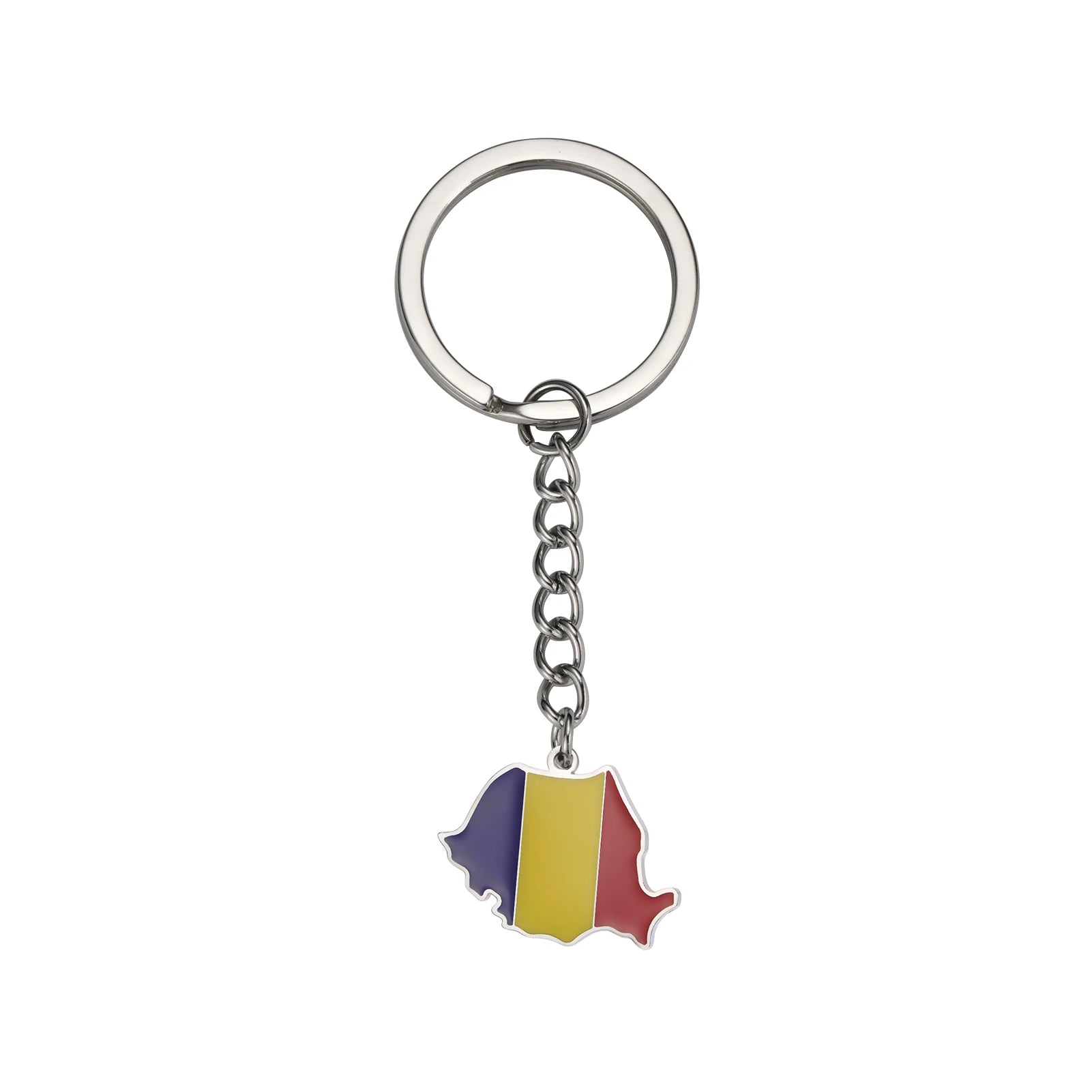 Flag Map 'Romania' Keyring Metal Keychain