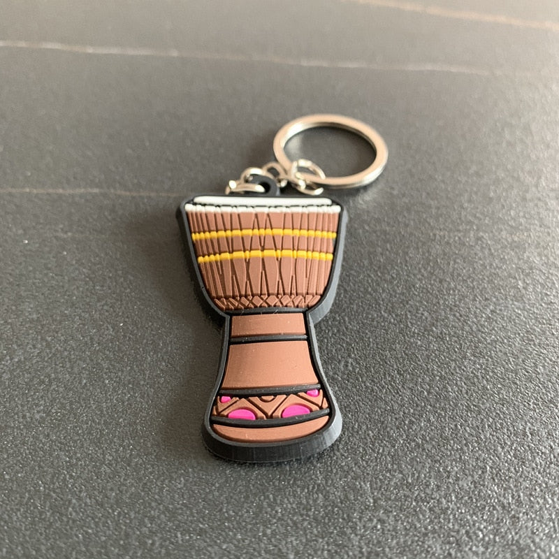 Musical Instrument 'African Drum' Keyring Metal Keychain