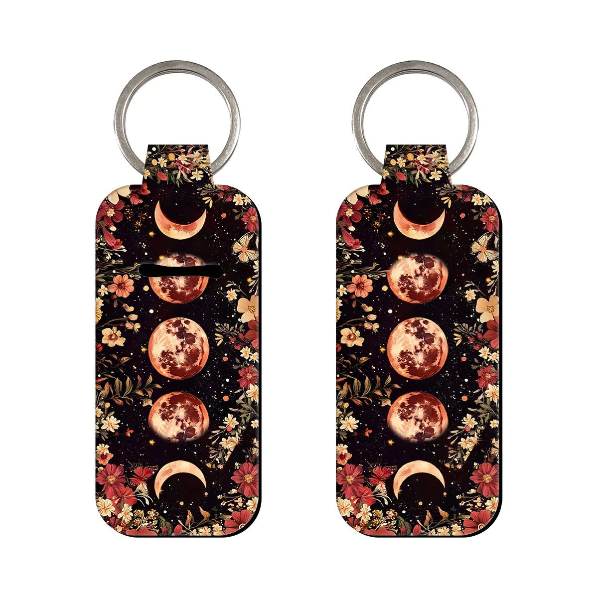 Wonders of Nature Floral Phases of the Moon Lipstick Holder Keychain