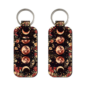 Wonders of Nature Floral Phases of the Moon Lipstick Holder Keychain