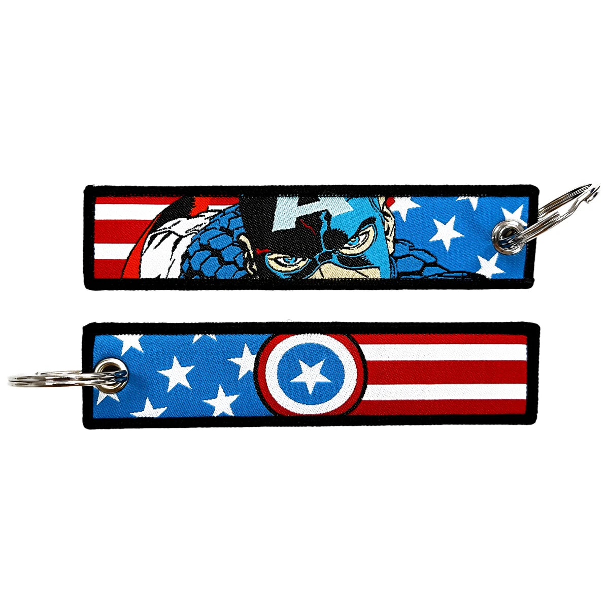 'Captain America' Embroidered Metal Keychain