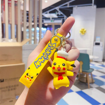 Pokemon 'Pikachu With Ribbon & Hat' Keyring PVC Keychain