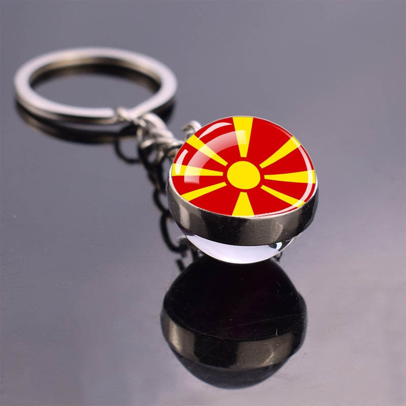 Europe Flag 'Macedonia' Keyring Metal Keychain