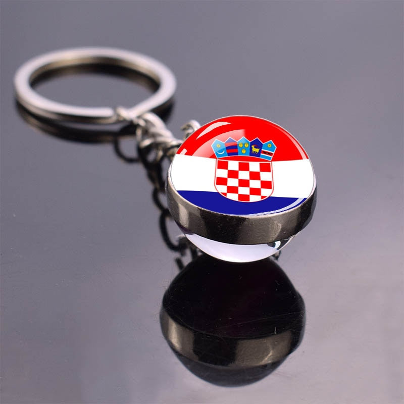 Europe Flag 'Croatia' Keyring Metal Keychain