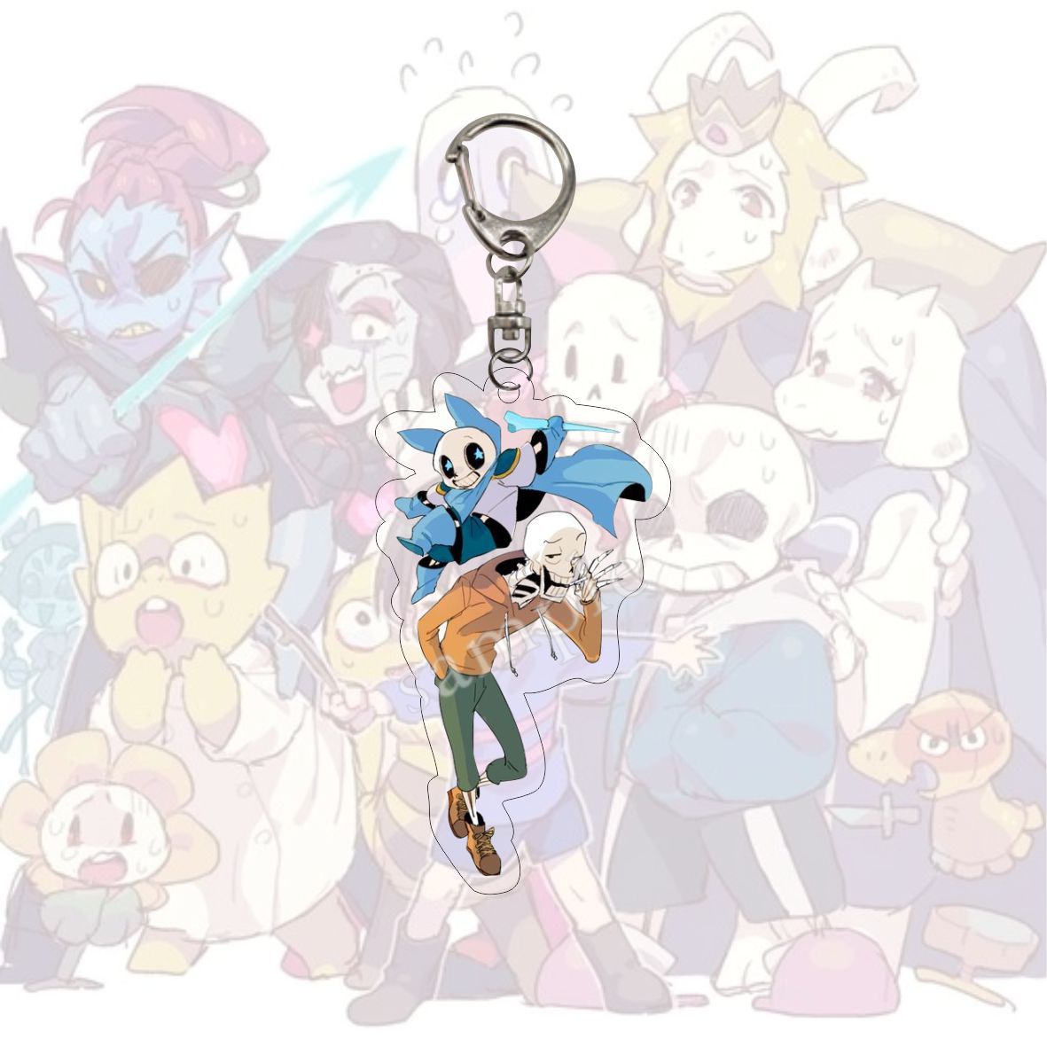 Undertale 'Swap Sans & Negative Sans' Keyring Acrylic Keychain