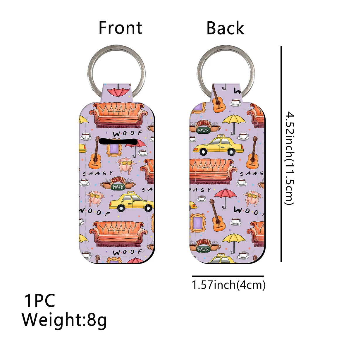 Friends Elements the Orange Couch Lipstick Holder Keychain