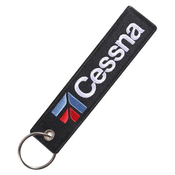 Airlines 'Cessna' Embroidered Metal Keychain