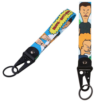 Beavis and Butt-Head Wrist Lanyard Keychain with Keyring Clip