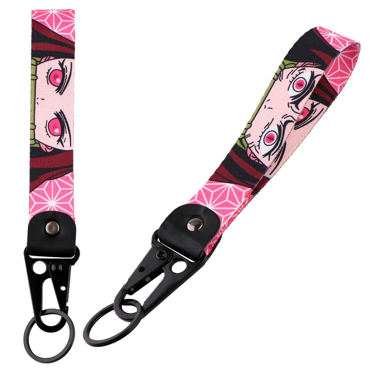 Demon Slayer 'Nezuko Kamado' Wrist Lanyard Keychain with Keyring Clip — Little Chain Store