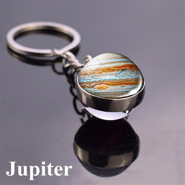Planet 'Jupiter' Keyring Glass Keychain