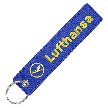 Airlines 'Lufthansa | Blue' Embroidered Metal Keychain