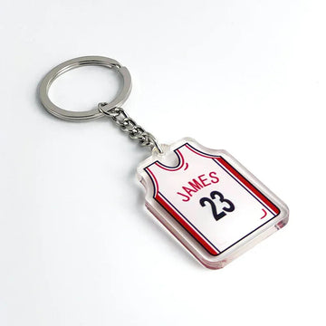 Basketball Jersey 'Lebron James 23 | White' Keyring Acrylic Keychain
