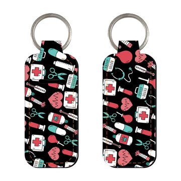 First Aid Kit Lipstick Holder Keychain