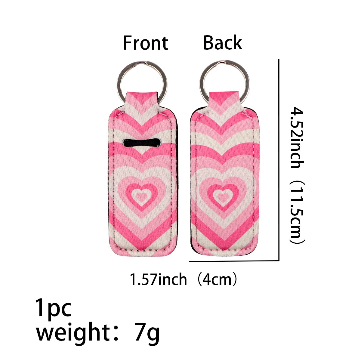 Pink Gradient Heart Lipstick Holder Keychain