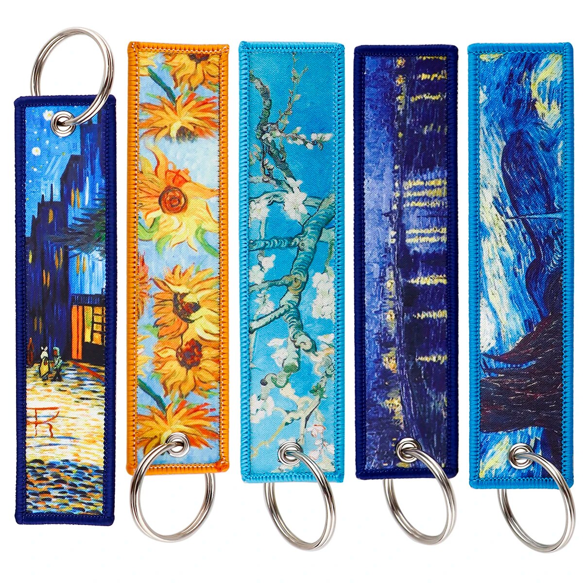 Van Gogh 'Almond Blossom' Embroidered Keychain