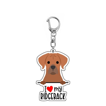Dog 'I <3 My Ridgeback' Keyring Plastic Keychain