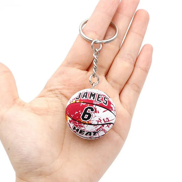 Basketball 'James 6 HEAT' Keyring Rubber Keychain