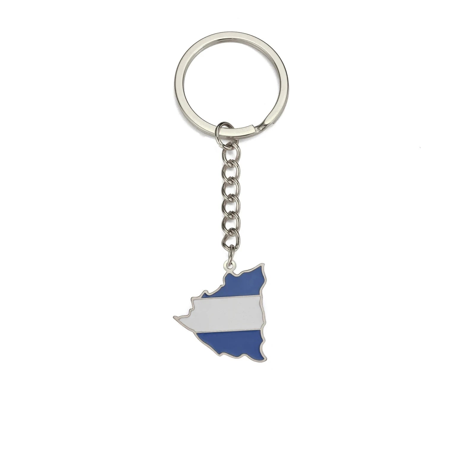 Flag Map 'Nicaragua' Keyring Metal Keychain