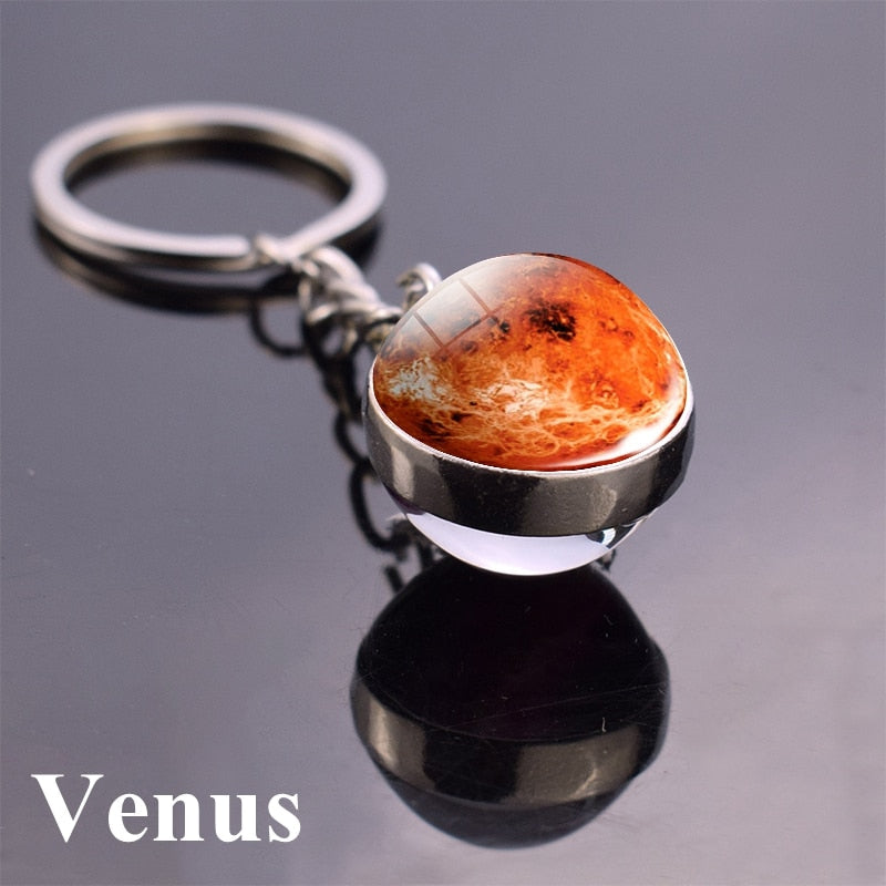 Planet 'Venus' Keyring Glass Keychain