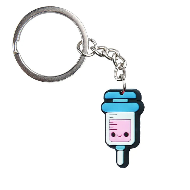Medical Stuff 'Cute Syringe' Keyring Metal Keychain