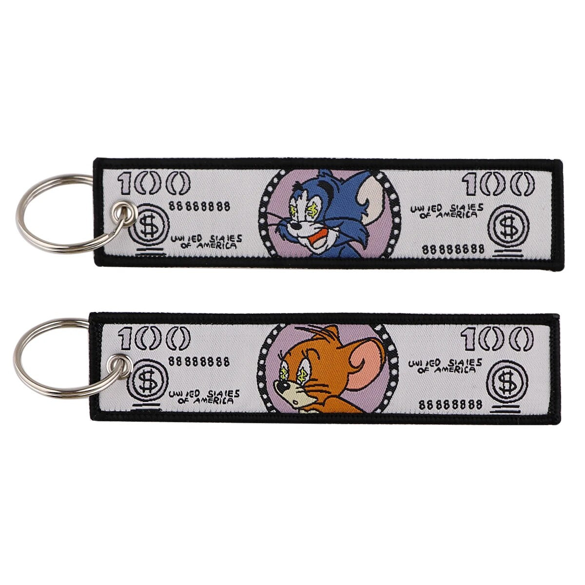 Tom and Jerry Embroidered Keychain