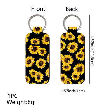 Art of Sunflowers Lipstick Holder Keychain